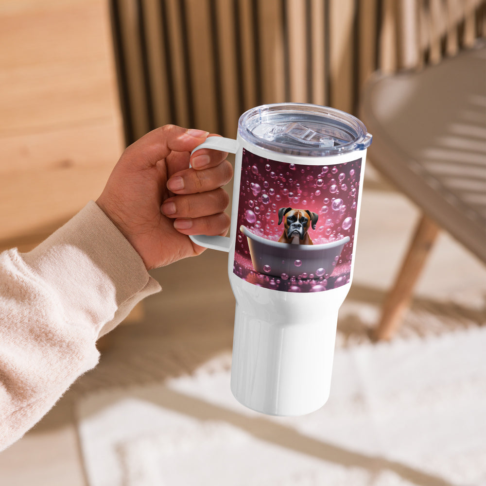 Boxer Romantic- Travel mug with a handle v3