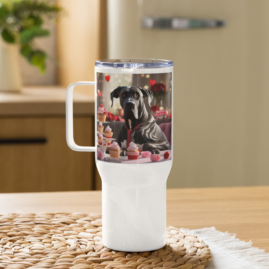 Great Dane Romantic- Travel mug with a handle v2