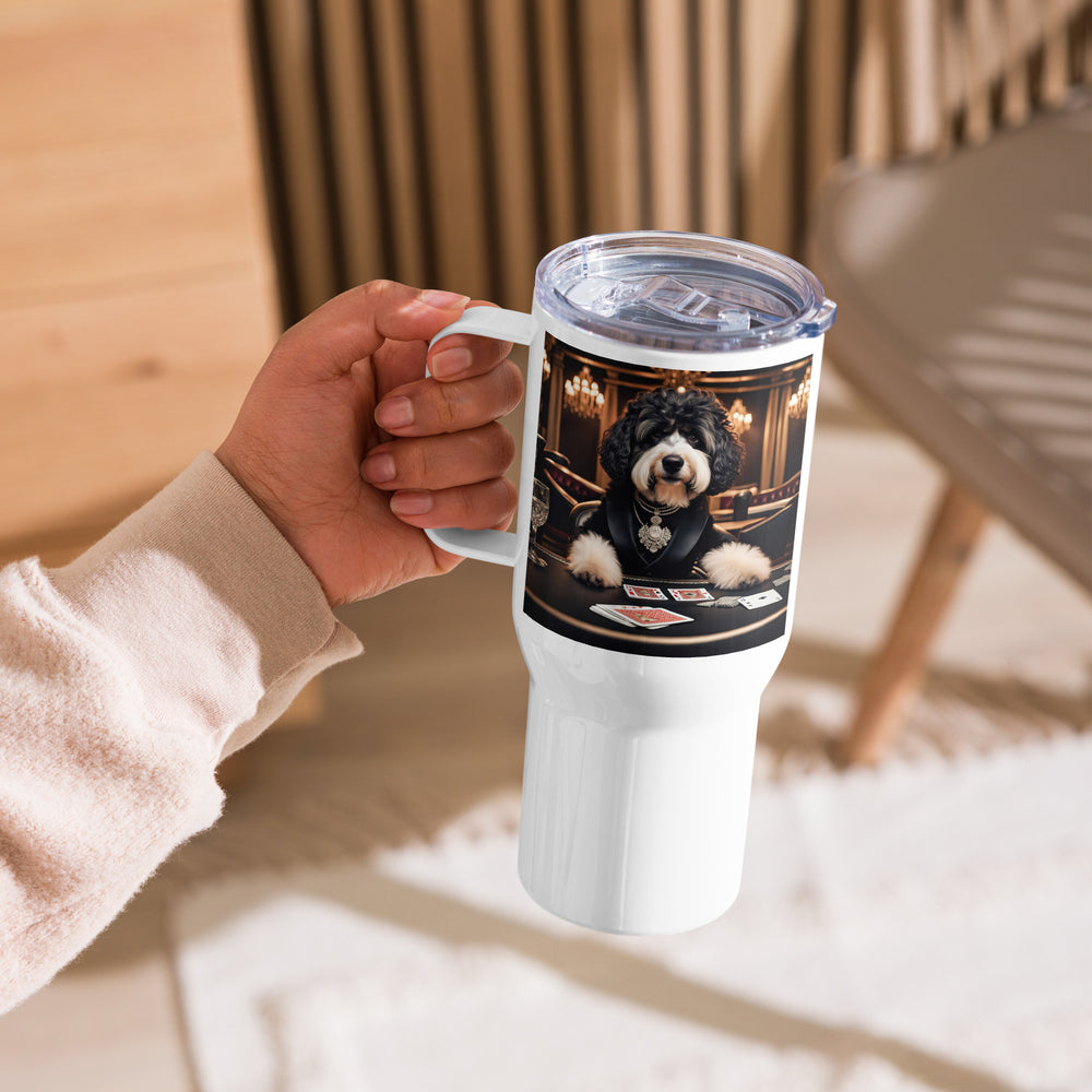 Bernedoodle General- Travel mug with a handle v7