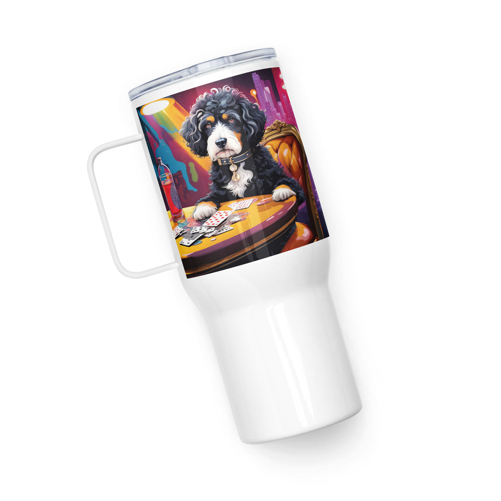 Bernedoodle General- Travel mug with a handle v14