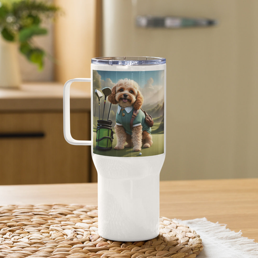 Cavapoo Golfer- Travel mug with a handle