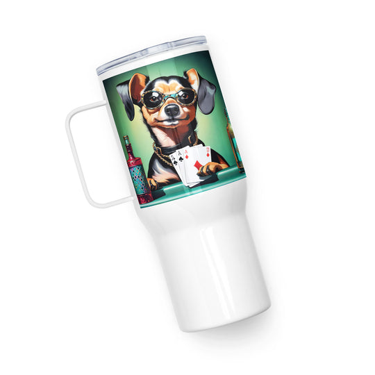 Chiweenie General- Travel mug with a handle v13