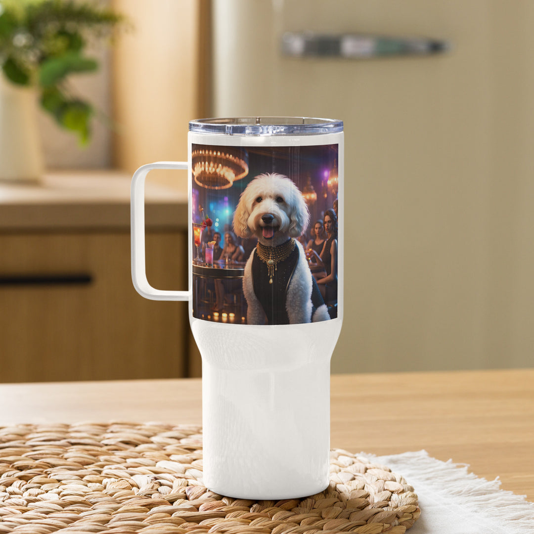 Goldendoodle- Travel mug with a handle v2