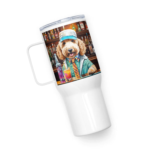 Goldendoodle- Travel mug with a handle v8