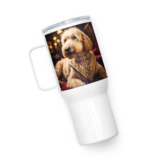 Goldendoodle- Travel mug with a handle v13