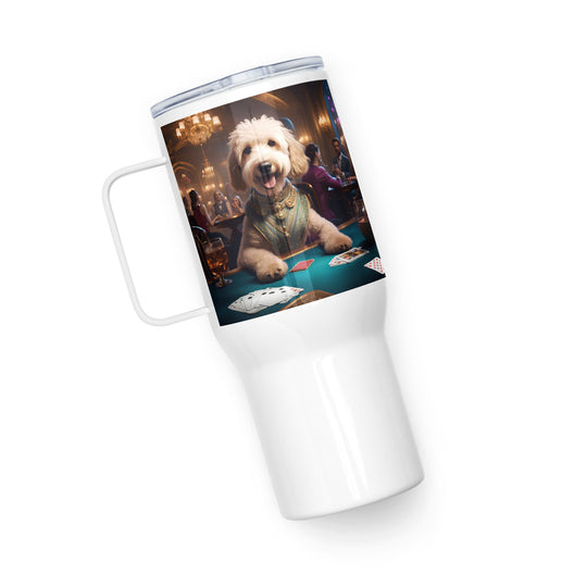 Goldendoodle- Travel mug with a handle v18