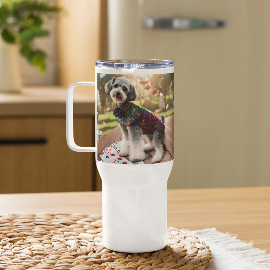 Schnoodle Golfer- Travel mug with a handle v2