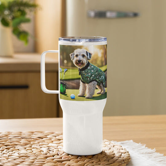 Schnoodle Golfer- Travel mug with a handle v5