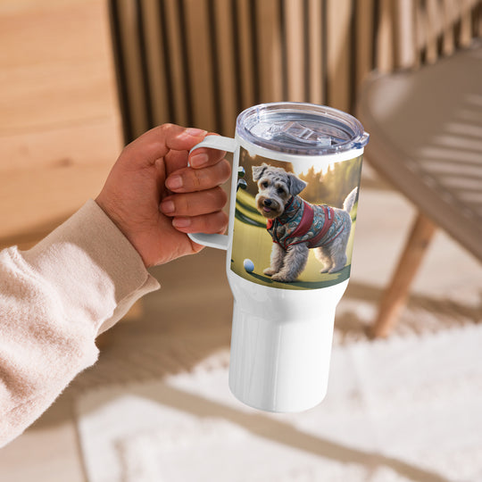 Schnoodle Golfer- Travel mug with a handle v10