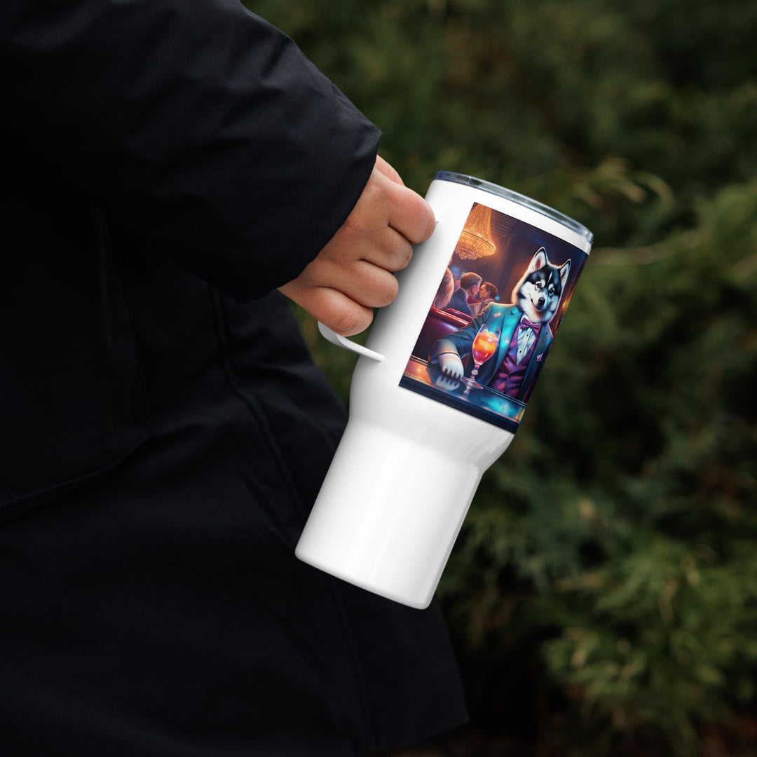 Pomsky General- Travel mug with a handle v12