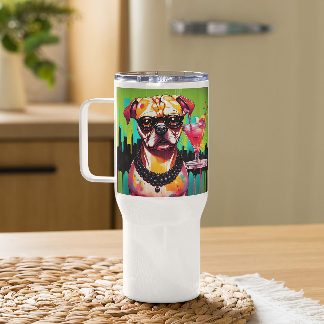 Puggle General- Travel mug with a handle v4