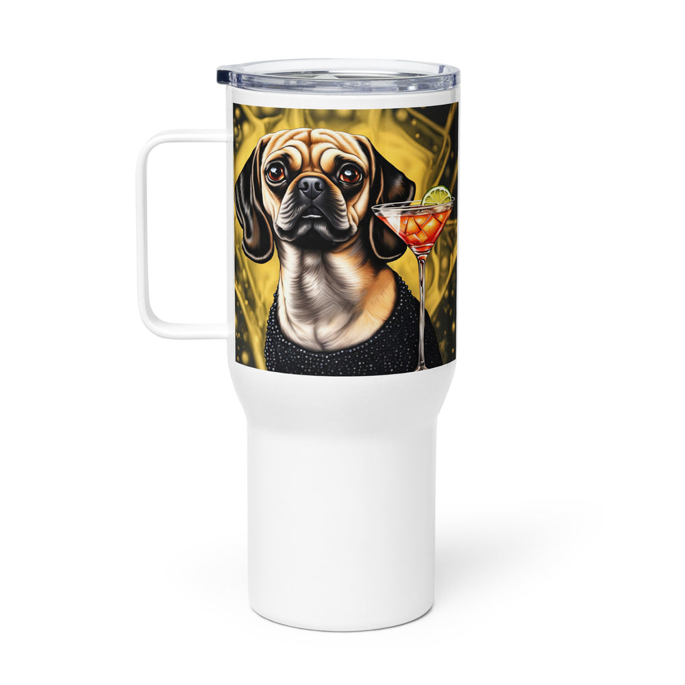 Puggle General- Travel mug with a handle v11