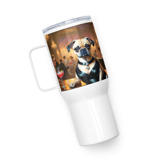 Puggle General- Travel mug with a handle v19