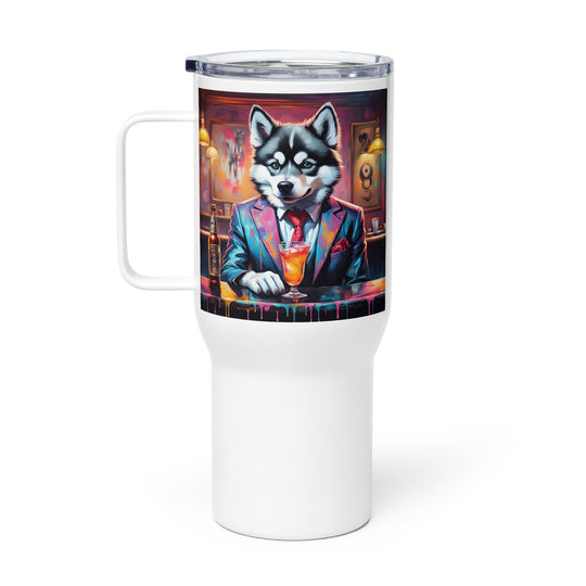 Pomsky General- Travel mug with a handle v4