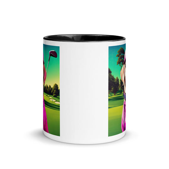 Mug with Color Inside-Labrador Retriever Golfer V14