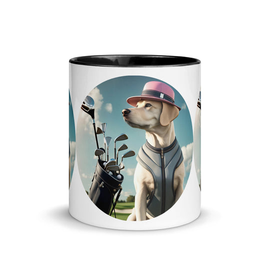 Mug with Color Inside-Labrador Retriever Golfer V24