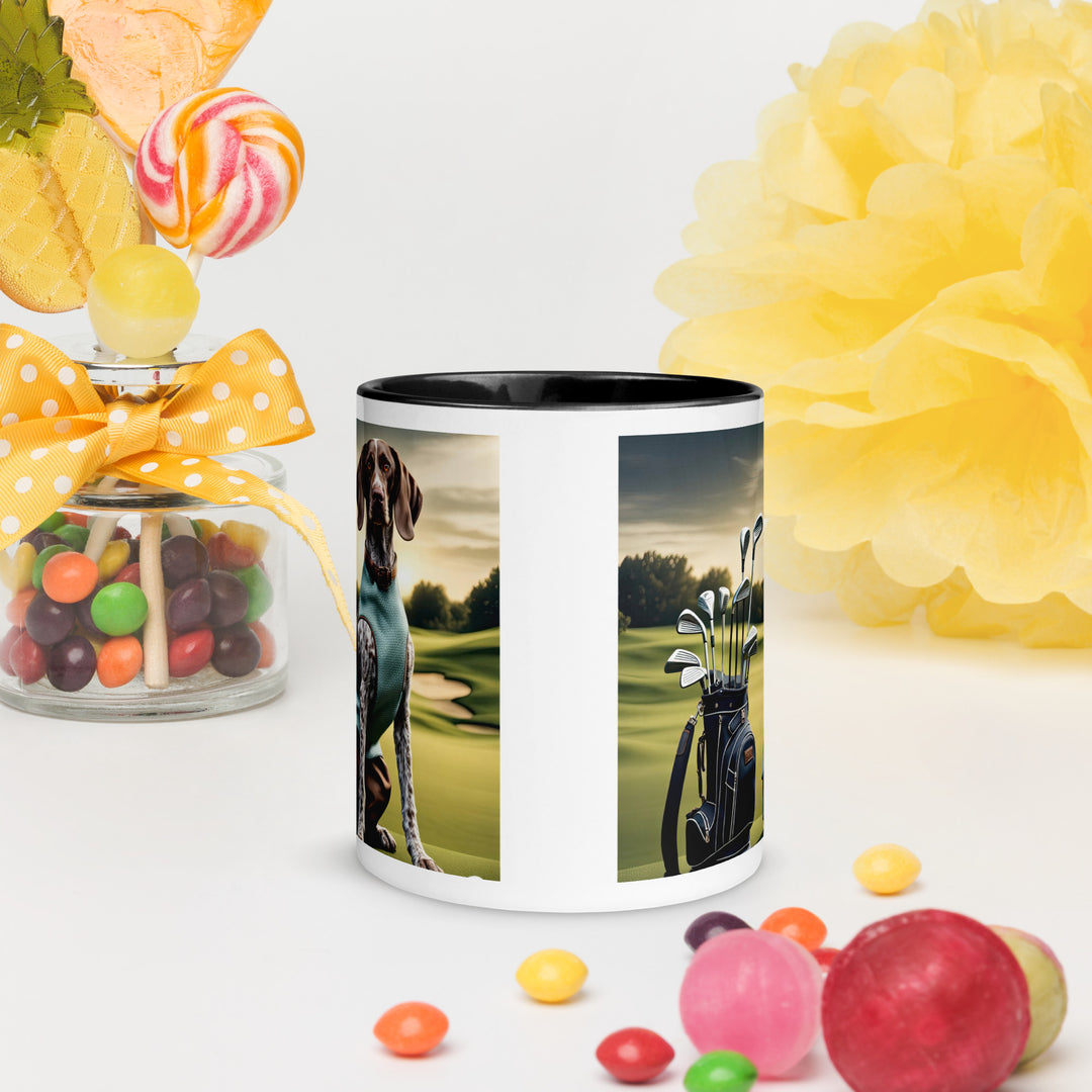 German Shorthaired Pointer Golfer- Mug with Color Inside v2