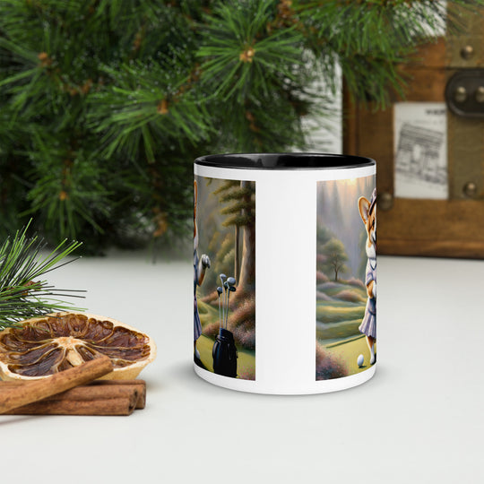 Pembroke Welsh Corgi Golfer- Mug with Color Inside v2