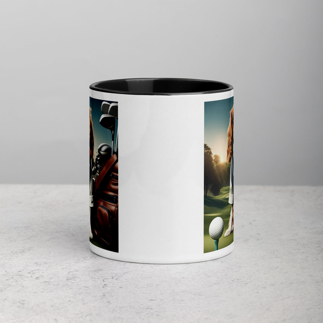 Cavalier King Charles Spaniel Golfer- Mug with Color Inside v3