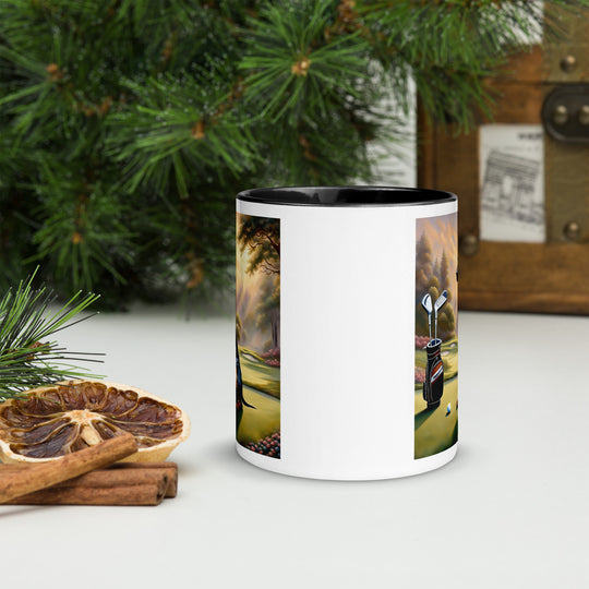 Doberman Pinscher Golfer- Mug with Color Inside v3