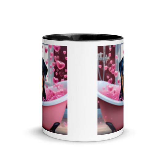 Rottweiler Romantic- Mug with Color Inside v2