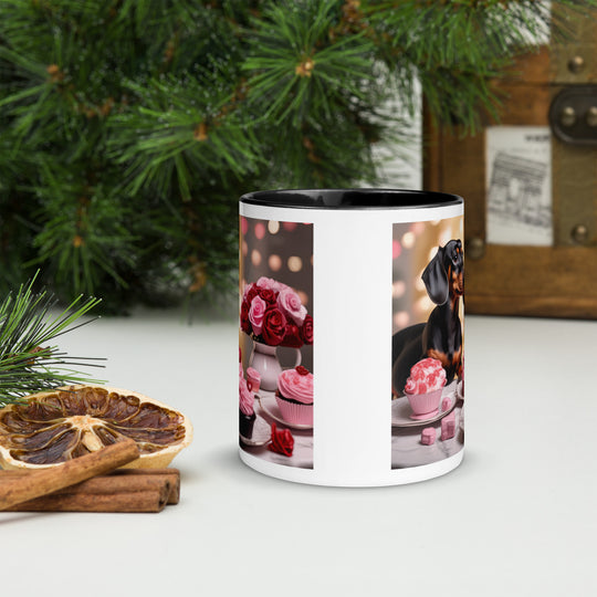 Dachshund Romantic- Mug with Color Inside v2