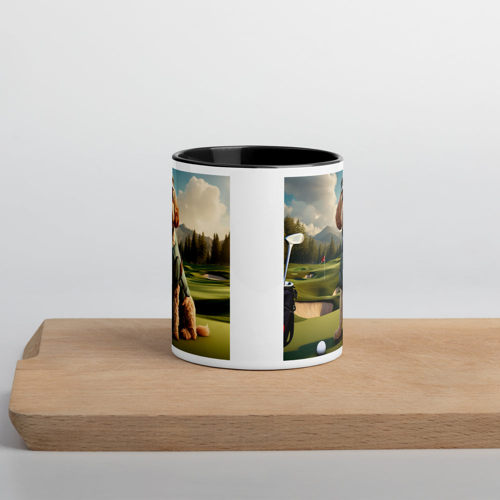 Cockapoo Golfer- Mug with Color Inside v7