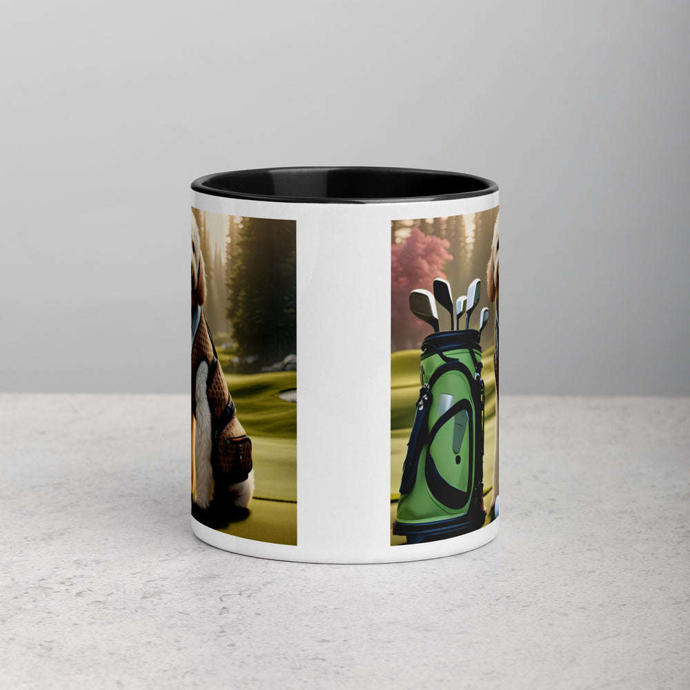 Goldendoodle Golfer- Mug with Color Inside v2