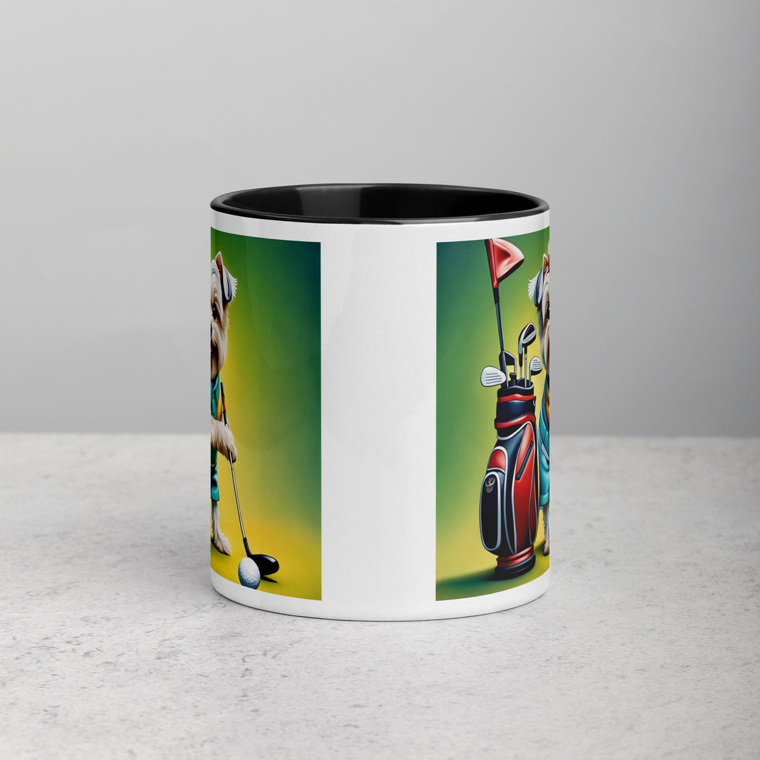 Morkie Golfer- Mug with Color Inside v4