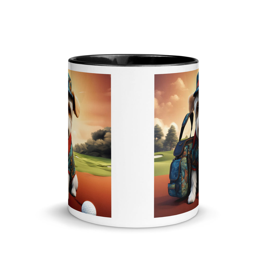 Pekapoo Golfer- Mug with Color Inside v5