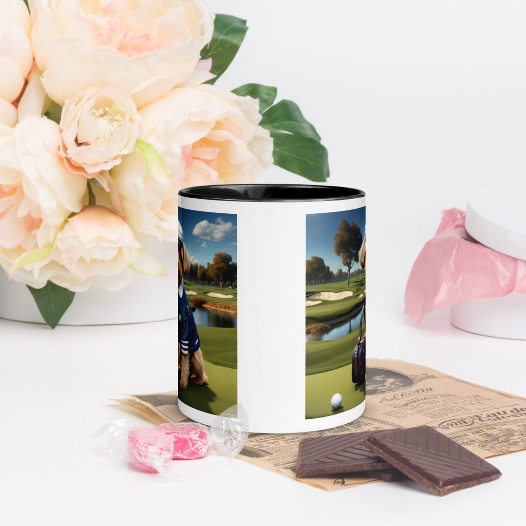 Yorkipoo Golfer- Mug with Color Inside v6