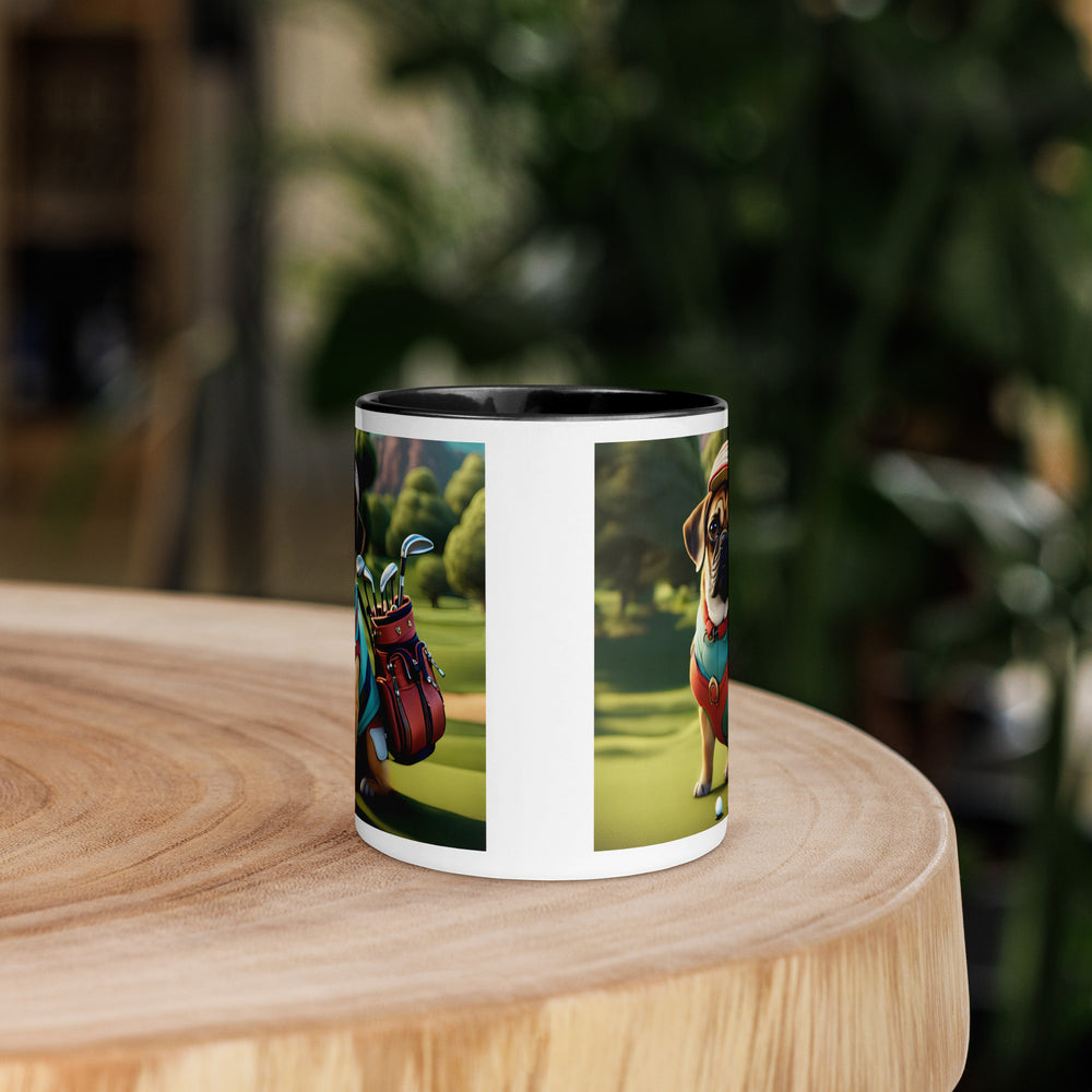 Puggle Golfer- Mug with Color Inside v5