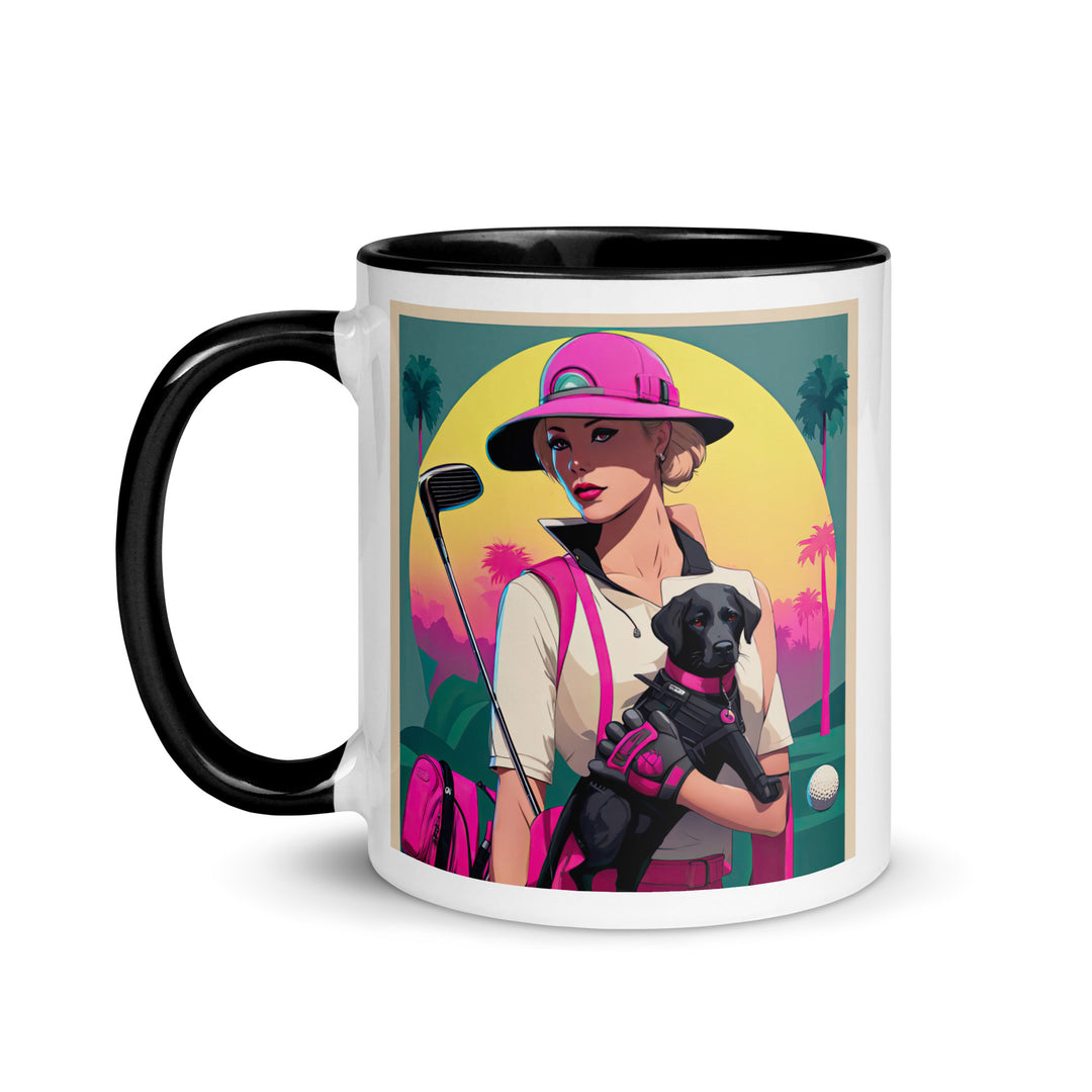 Mug with Color Inside-Labrador Retriever Golfer