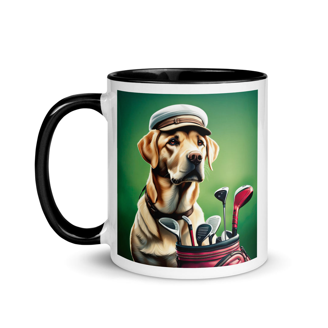 Mug with Color Inside-Labrador Retriever Golfer V2