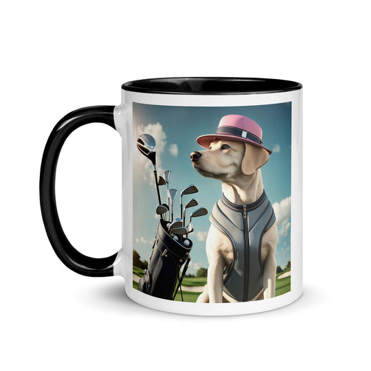 Mug with Color Inside-Labrador Retriever Golfer V3