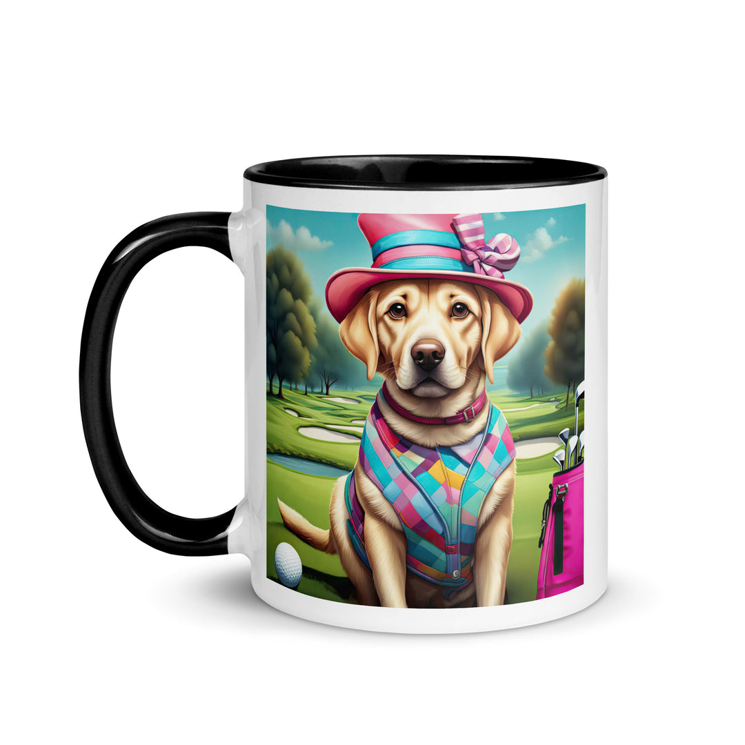 Mug with Color Inside-Labrador Retriever Golfer V6