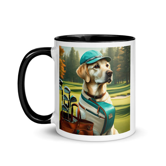 Mug with Color Inside-Labrador Retriever Golfer  V7