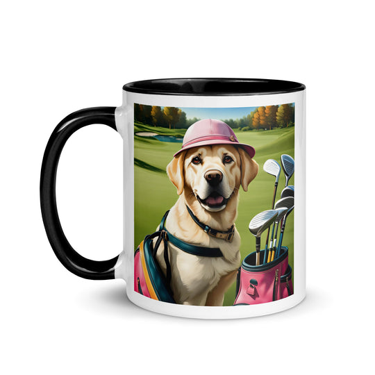 Mug with Color Inside-Labrador Retriever Golfer V10