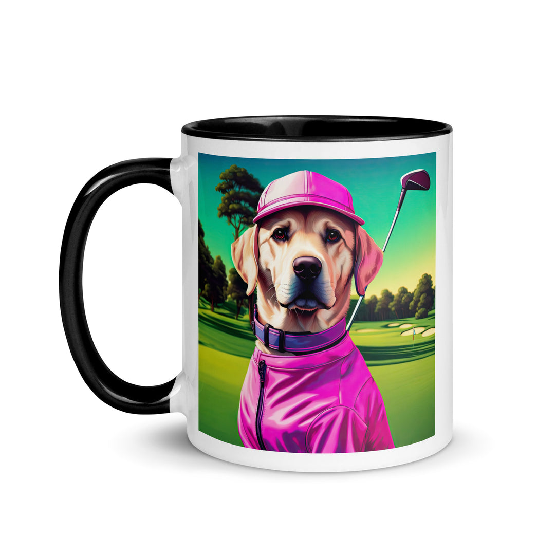 Mug with Color Inside-Labrador Retriever Golfer V14