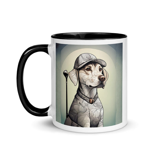 Mug with Color Inside-Labrador Retriever Golfer V17