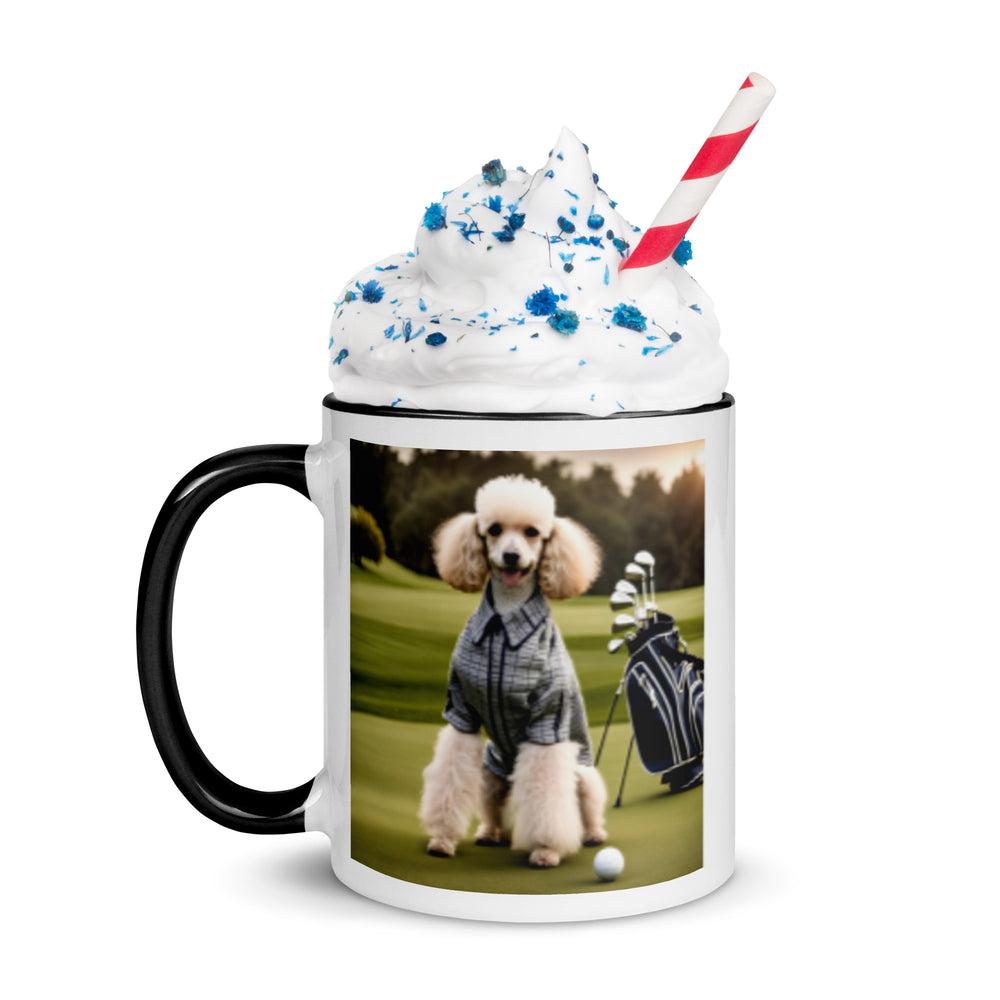 Poodle Golfer- Mug with Color Inside v2