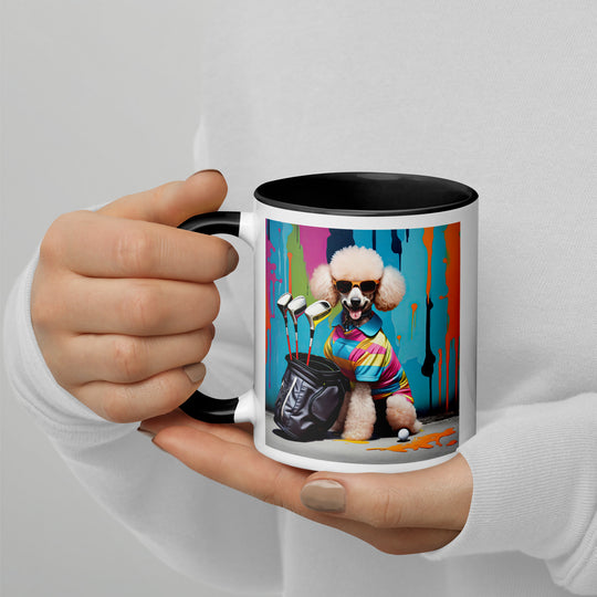 Poodle Golfer- Mug with Color Inside v3
