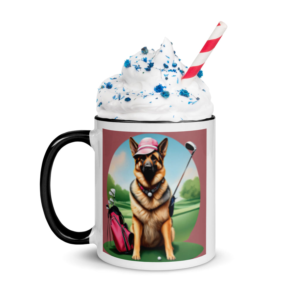 German Shepherd Golfer- Mug with Color Inside V4