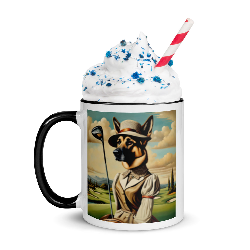 German Shepherd Golfer- Mug with Color Inside V14