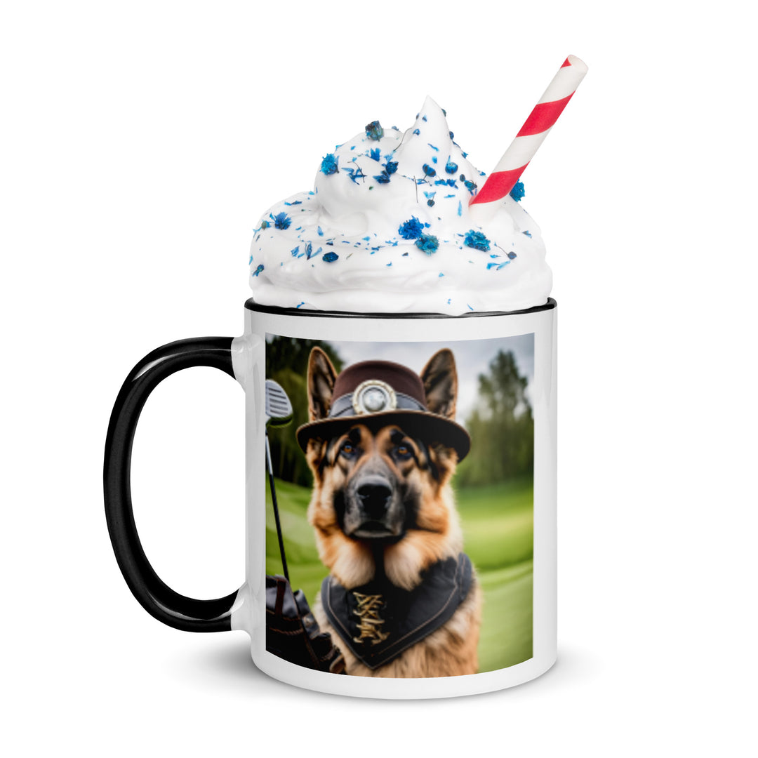 German Shepherd Golfer- Mug with Color Inside V16