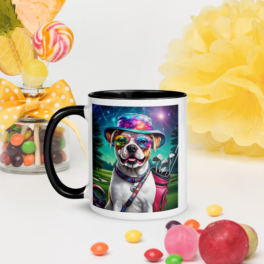 American Bulldog Golfer- Mug with Color Inside v4