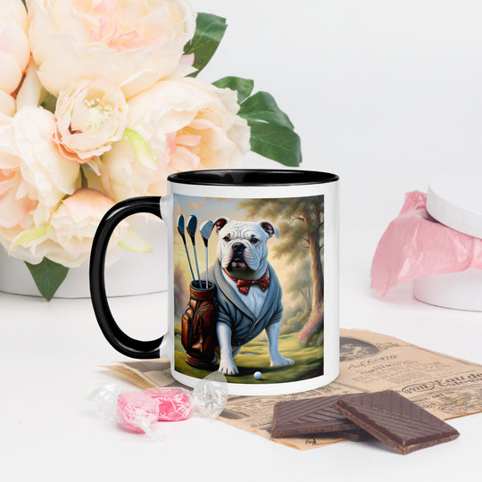 Bulldog Golfer- Mug with Color Inside