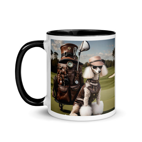 Poodle Golfer- Mug with Color Inside v6