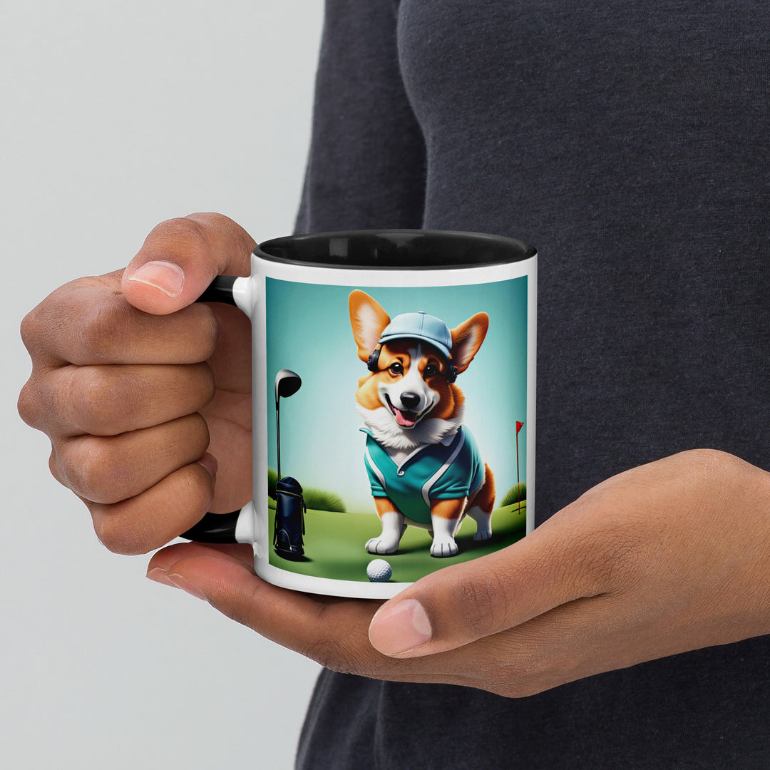 Pembroke Welsh Corgi Golfer- Mug with Color Inside