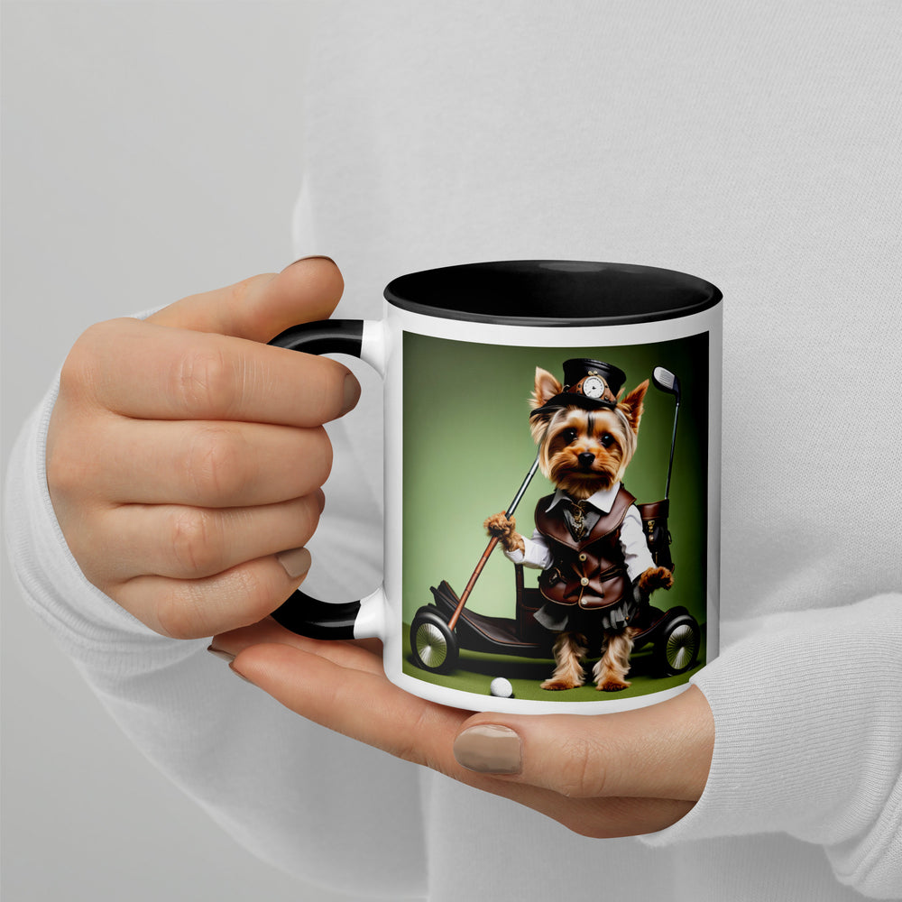 Yorkshire Terrier Golfer- Mug with Color Inside v4